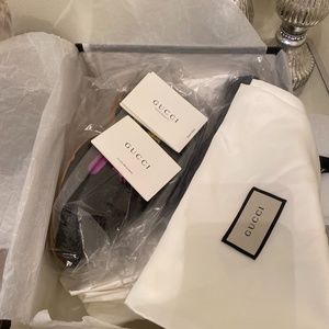 Gucci Rhyton Rainbow Logo Leather Shoes